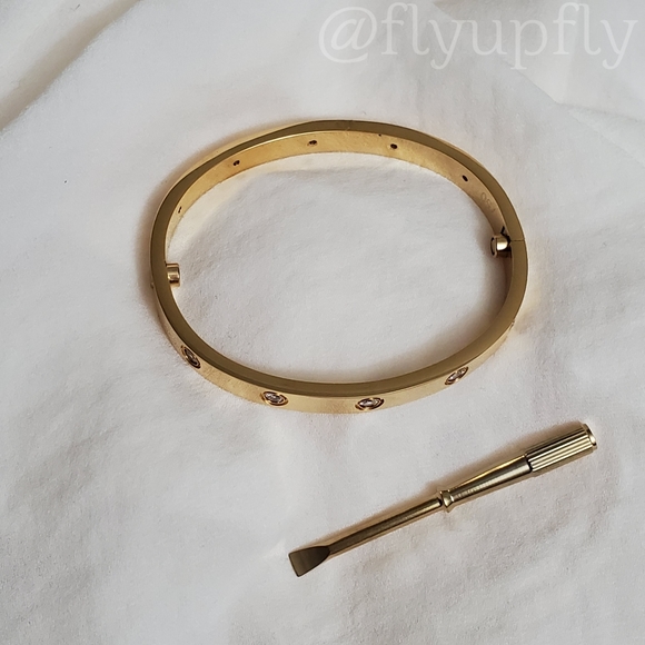 Bracelet 18k Gold Filled Screw Bangle - Picture 7 of 9